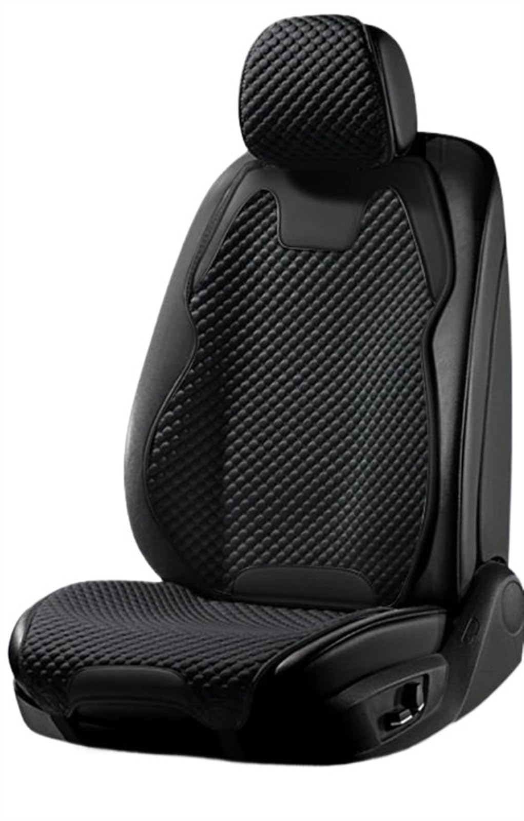 QIUYMGFG Auto-Schonbezüge Autositzschoner Autositzbezug aus Eisseide, ultradünn, kühlend, atmungsaktiv, rutschfeste Matte, belüftet, geteilter Autostuhl-Schutzbezug(1 seat Black) von QIUYMGFG