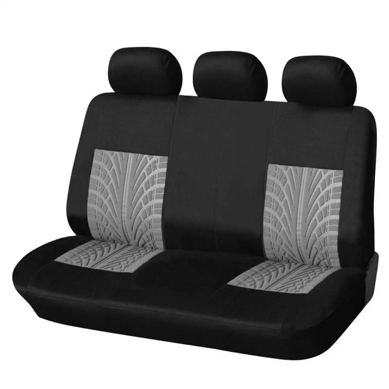 QIUYMGFG Auto-Schonbezüge Autositzschoner Besticktes Autositzbezug-Set, universell passend für die meisten Autos, Bezüge mit Reifenspur-Detail, Styling-Autositzschutz(Gray Back Part) von QIUYMGFG