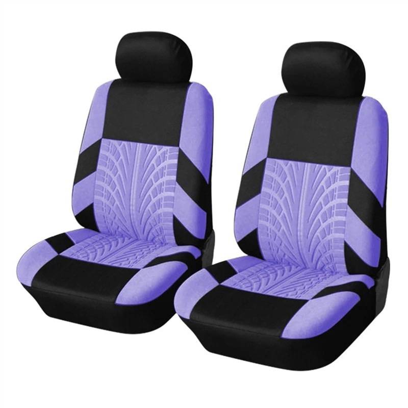 QIUYMGFG Auto-Schonbezüge Autositzschoner Besticktes Autositzbezug-Set, universell passend für die meisten Autos, Bezüge mit Reifenspur-Detail, Styling-Autositzschutz(Purple Front) von QIUYMGFG