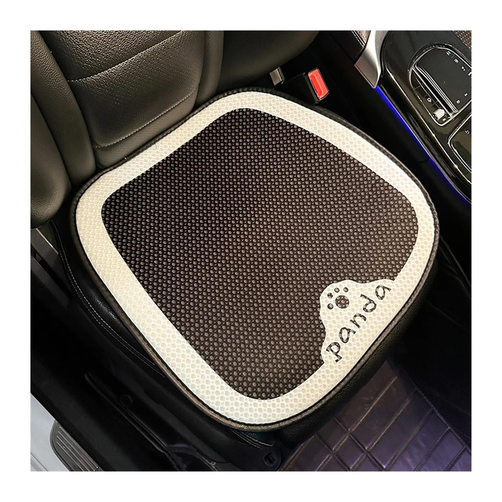 QIUYMGFG Auto-Schonbezüge Autositzschoner Cartoon-Panda-Autositzkissen, atmungsaktive Eisseide, Autositzbezug, Schutzpolster, Matte, staubdicht, Innenausstattung(1pc Front seat Cover) von QIUYMGFG