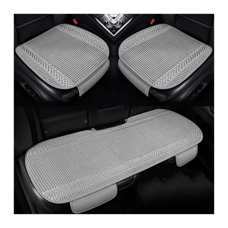 QIUYMGFG Auto-Schonbezüge Autositzschoner Eisseide Autositzbezug Sommer Atmungsaktiv Kühlung Auto Sitzkissen Anti Scratch Seat Protector Universal Für Limousine SUV(Gray 3pcs) von QIUYMGFG