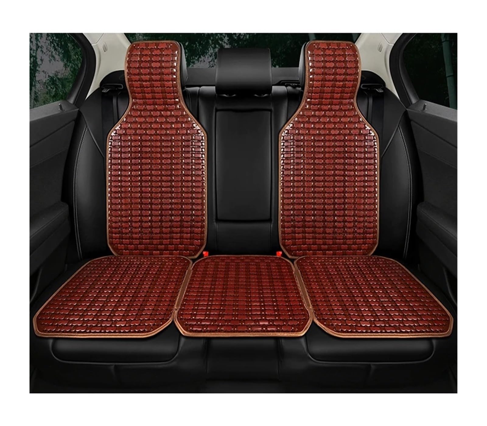 QIUYMGFG Auto-Schonbezüge Autositzschoner Sommer-Bambuskissen, Bequeme und atmungsaktive Sitze aus Bambuslaken, erhältlich in Vier Jahreszeiten, geteiltes Autokissenset(Brown 3 Pcs-01) von QIUYMGFG