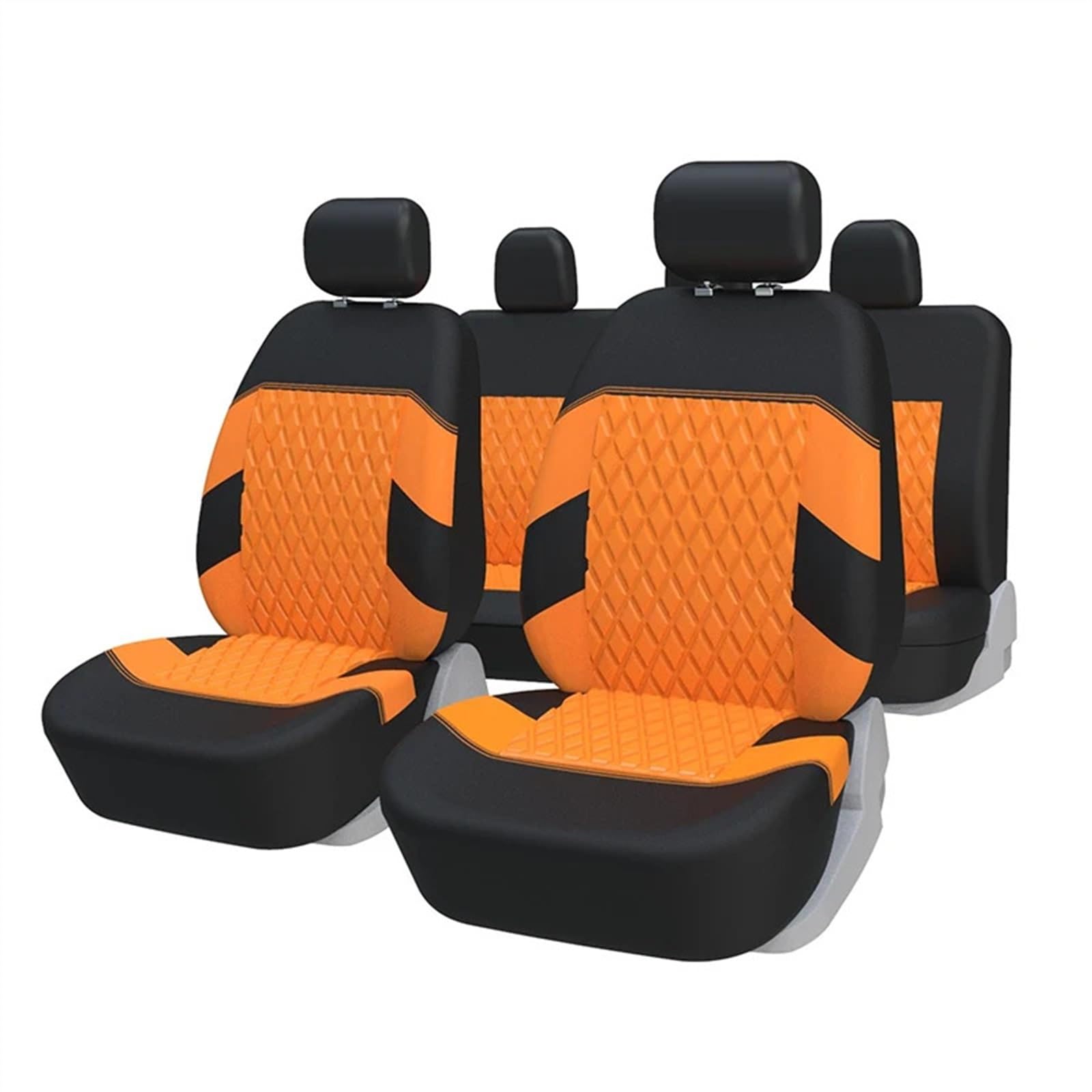 QIUYMGFG Auto-Schonbezüge Autositzschoner Universal Autositzbezüge Polyestergewebe Schutz Airbag Kompatibel 3 Reißverschluss(Full Set Orange) von QIUYMGFG