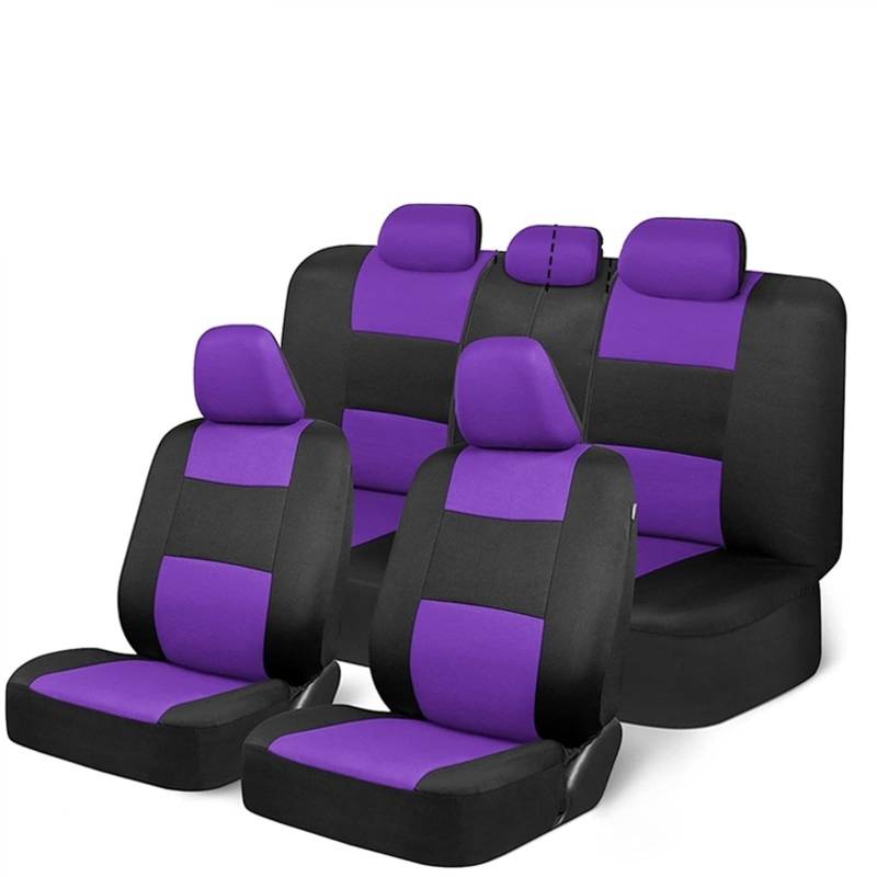 QIUYMGFG Auto-Schonbezüge Autositzschoner Universal Autositzbezüge mit Lenkradbezug Schulterschutzset Autozubehör Innenraum(Purple) von QIUYMGFG