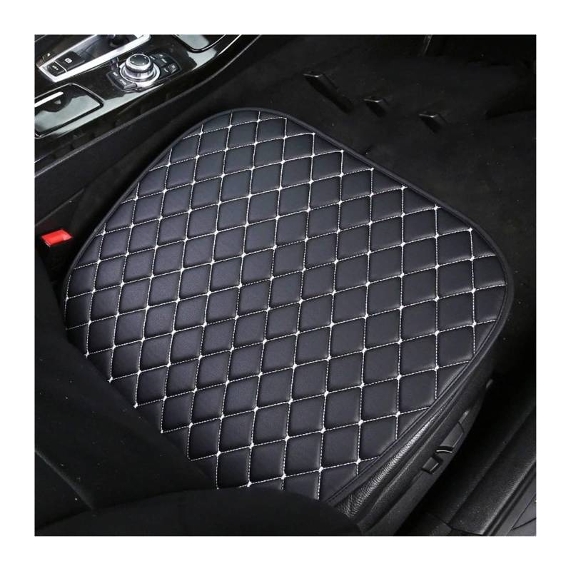 QIUYMGFG Auto-Schonbezüge Autositzschoner Universalgröße Autositzbezüge Komplettset PU-Leder Sitzkissen Vordersitzschutzmatte Auto-Innenausstattung(Black Beige) von QIUYMGFG