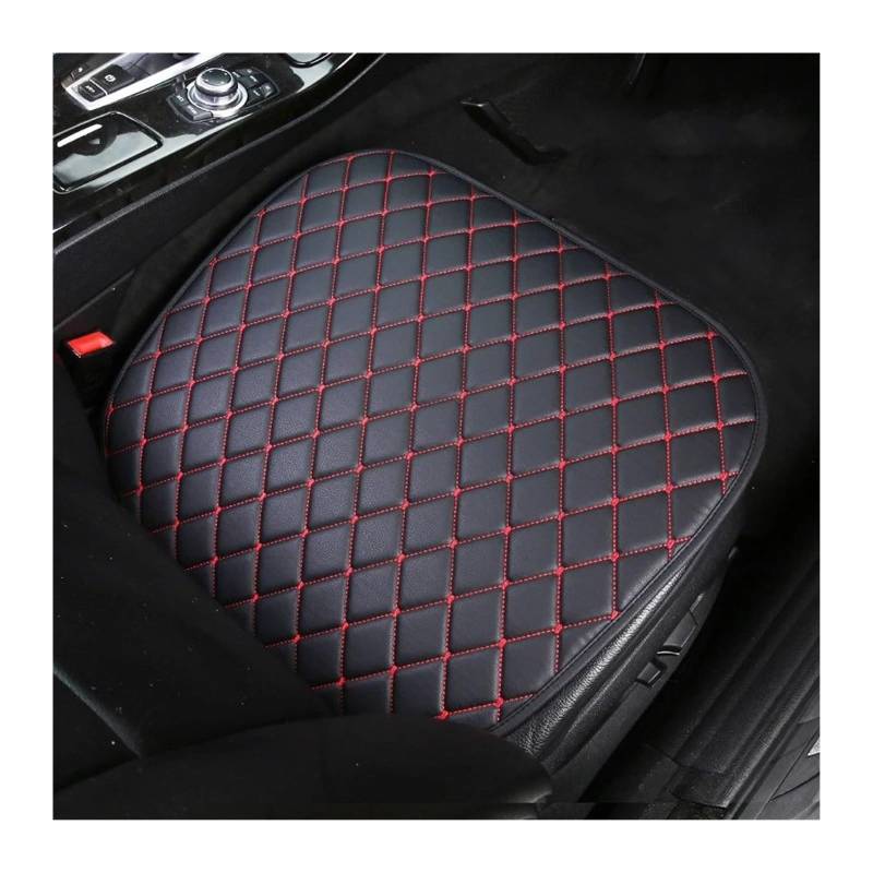 QIUYMGFG Auto-Schonbezüge Autositzschoner Universalgröße Autositzbezüge Komplettset PU-Leder Sitzkissen Vordersitzschutzmatte Auto-Innenausstattung(Black Red) von QIUYMGFG