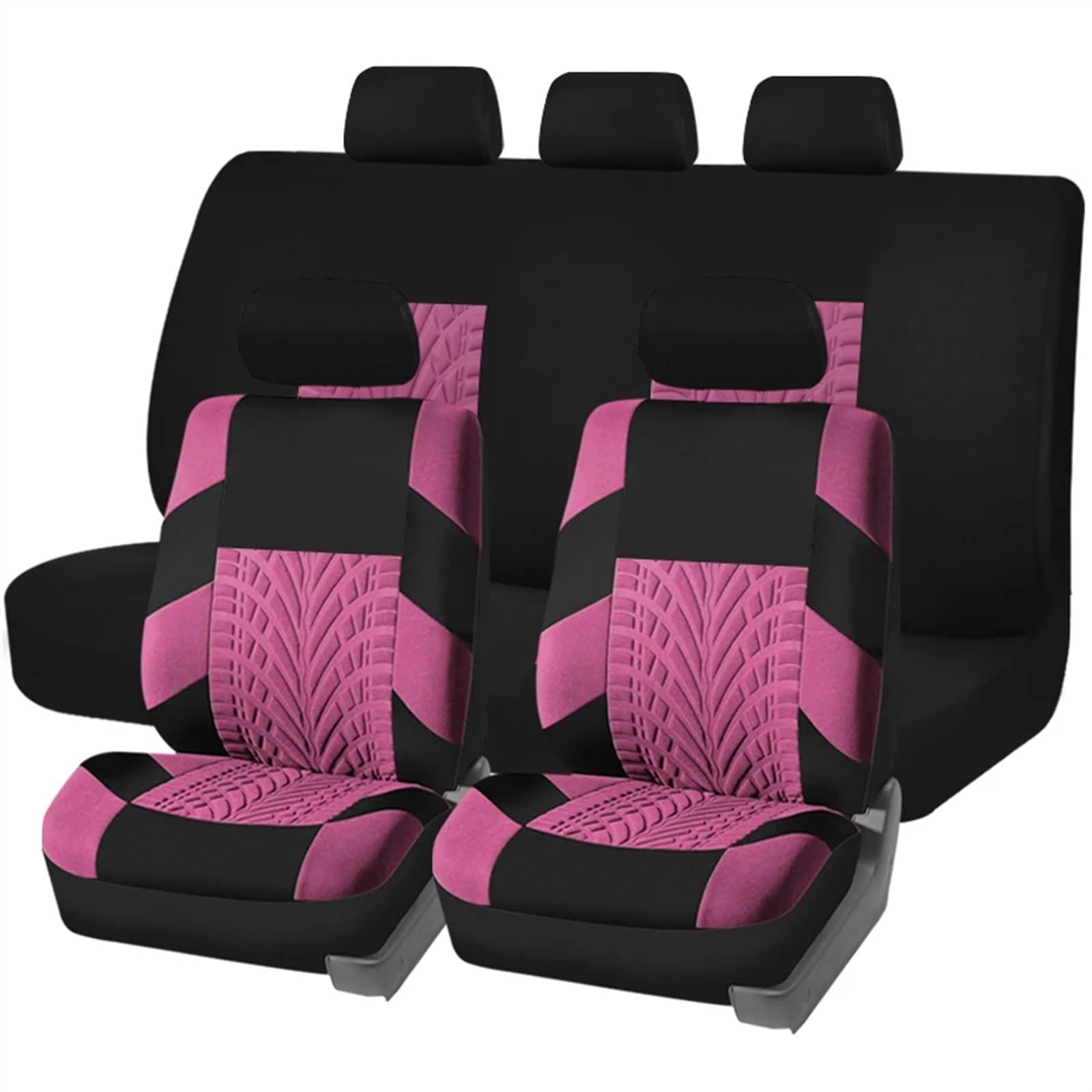 QIUYMGFG Auto-Schonbezüge Autositzschoner Universalgröße Autositzbezüge Komplettset Stoff SUV Limousine Van Autoinnenraumbezug Autozubehör Innenraum(Pink Set) von QIUYMGFG