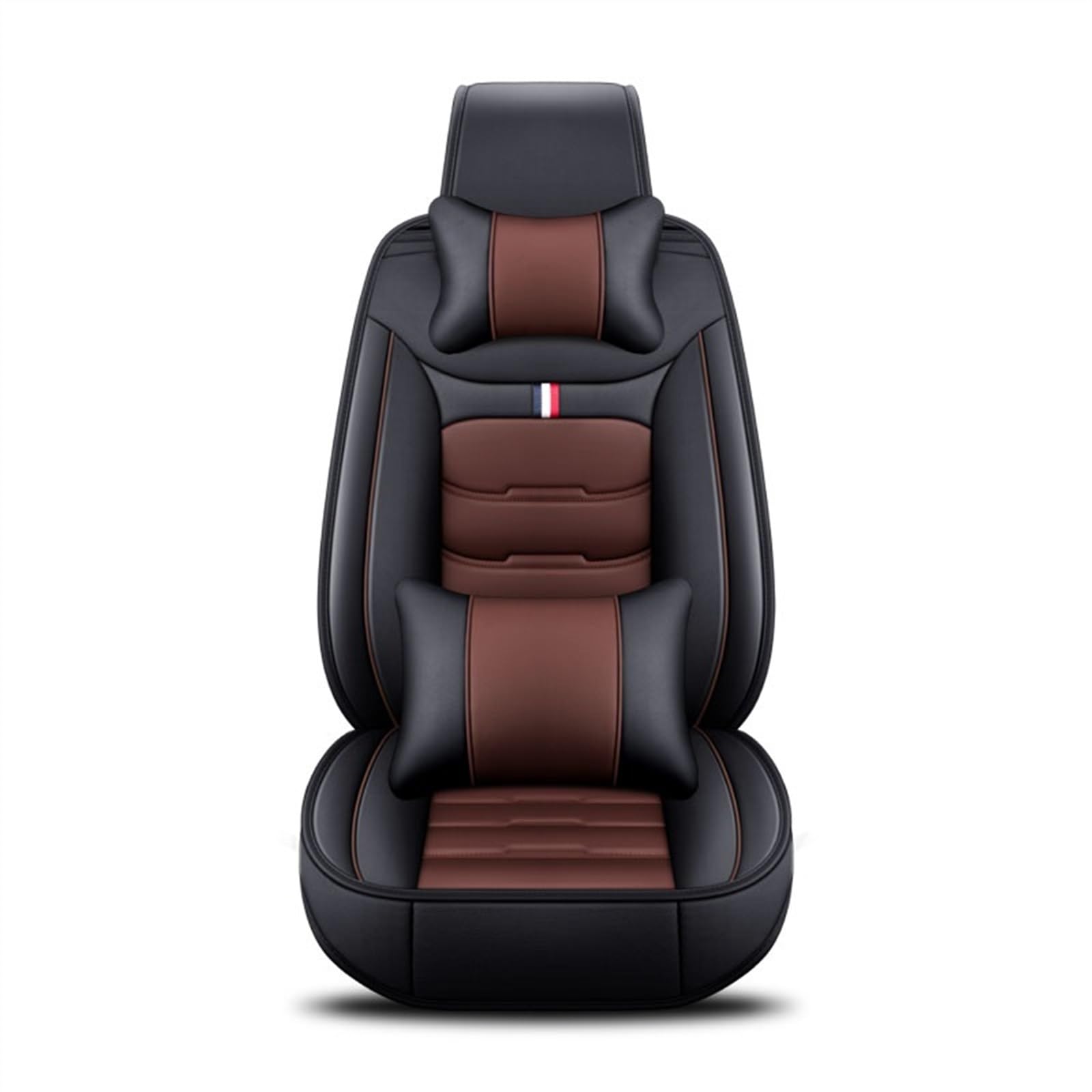 QIUYMGFG Auto-Schonbezüge Autositzschoner Universeller Autositzbezug aus Leder, Autozubehör(Black Coffee 1 Seat) von QIUYMGFG