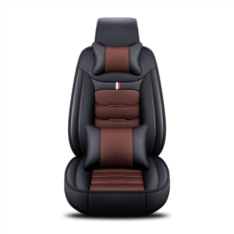 QIUYMGFG Auto-Schonbezüge Autositzschoner Universeller Autositzbezug aus Leder, Autozubehör(Black Coffee 1 Seat) von QIUYMGFG