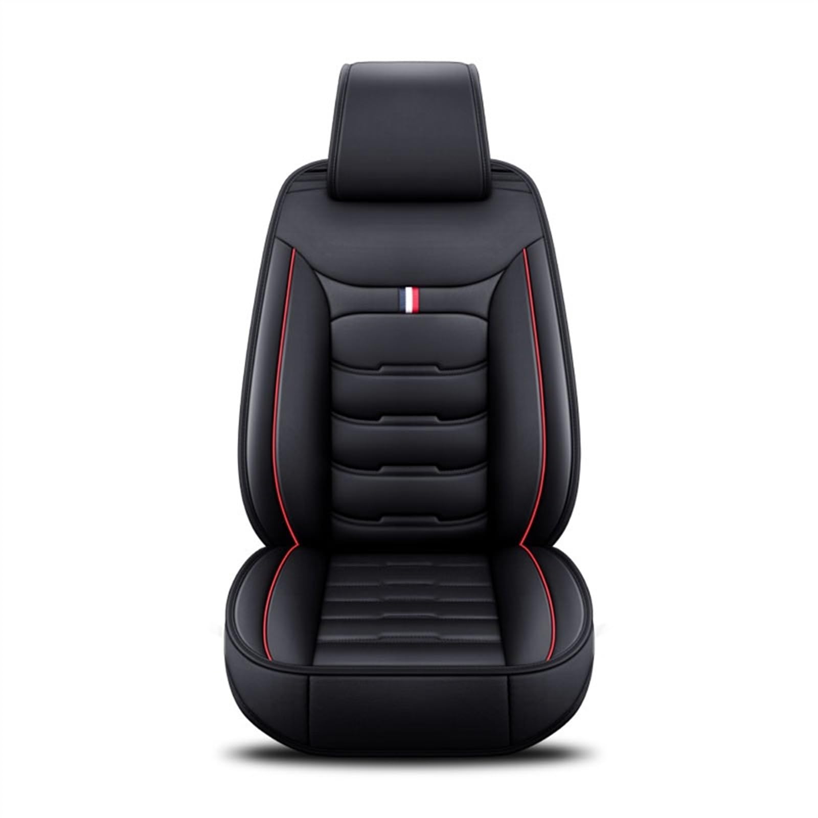 QIUYMGFG Auto-Schonbezüge Autositzschoner Universeller Autositzbezug aus Leder, Autozubehör(Black Red 1 Seat) von QIUYMGFG