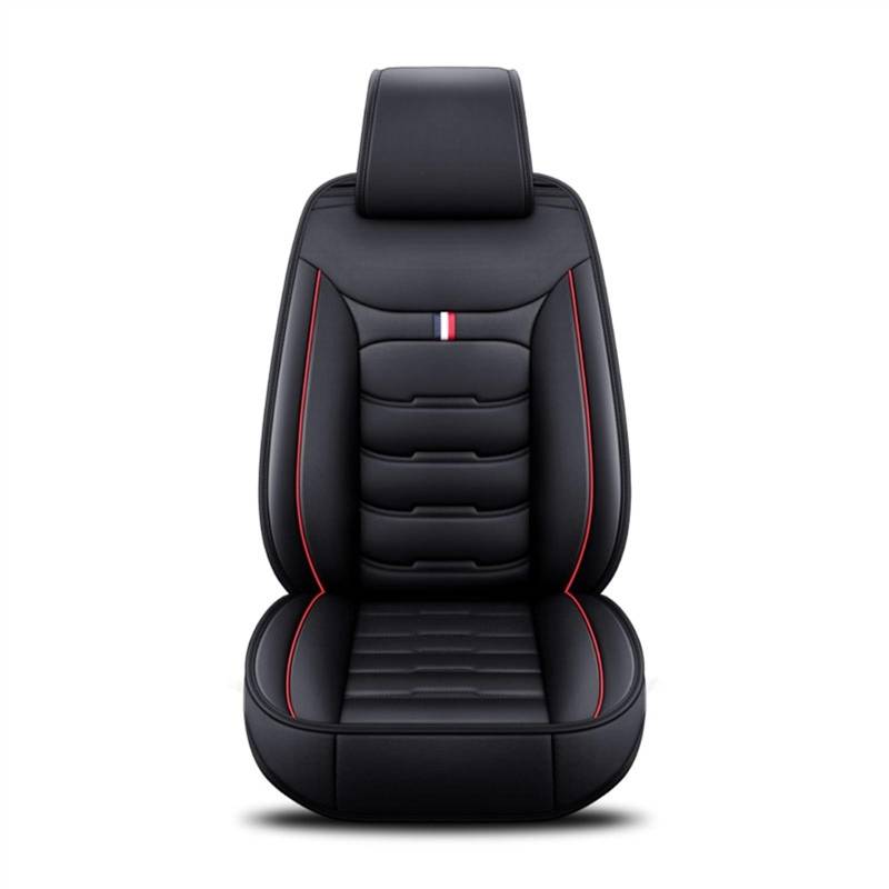 QIUYMGFG Auto-Schonbezüge Autositzschoner Universeller Autositzbezug aus Leder, Autozubehör(Black Red 1 Seat) von QIUYMGFG