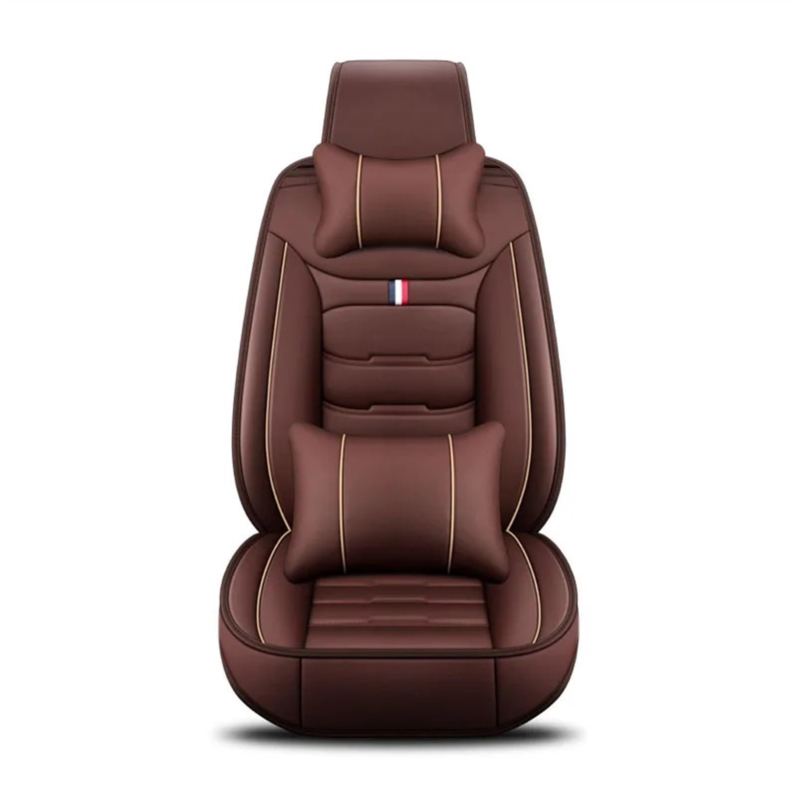 QIUYMGFG Auto-Schonbezüge Autositzschoner Universeller Autositzbezug aus Leder, Autozubehör(Coffee 1 Seat Pillow) von QIUYMGFG