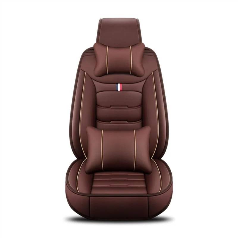 QIUYMGFG Auto-Schonbezüge Autositzschoner Universeller Autositzbezug aus Leder, Autozubehör(Coffee 1 Seat Pillow) von QIUYMGFG