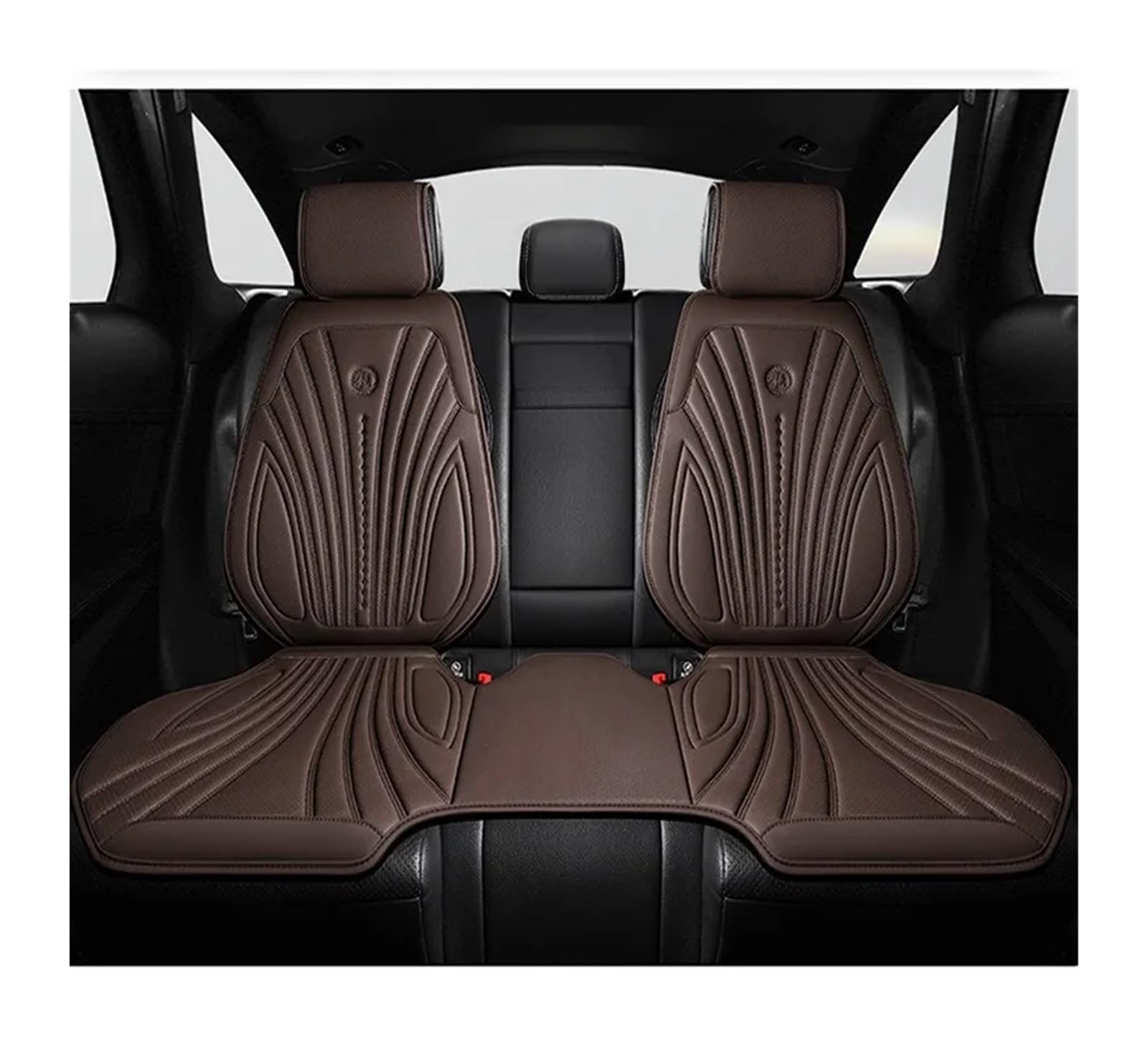 QIUYMGFG Auto-Schonbezüge Autositzschoner Wildleder Auto Vorne/Hinten Schutz Innenausstattung Autositzbezug Universal 5-Sitzer Atmungsaktives Anti-Rutsch-Kissen(3pcs Brown Rear Row) von QIUYMGFG