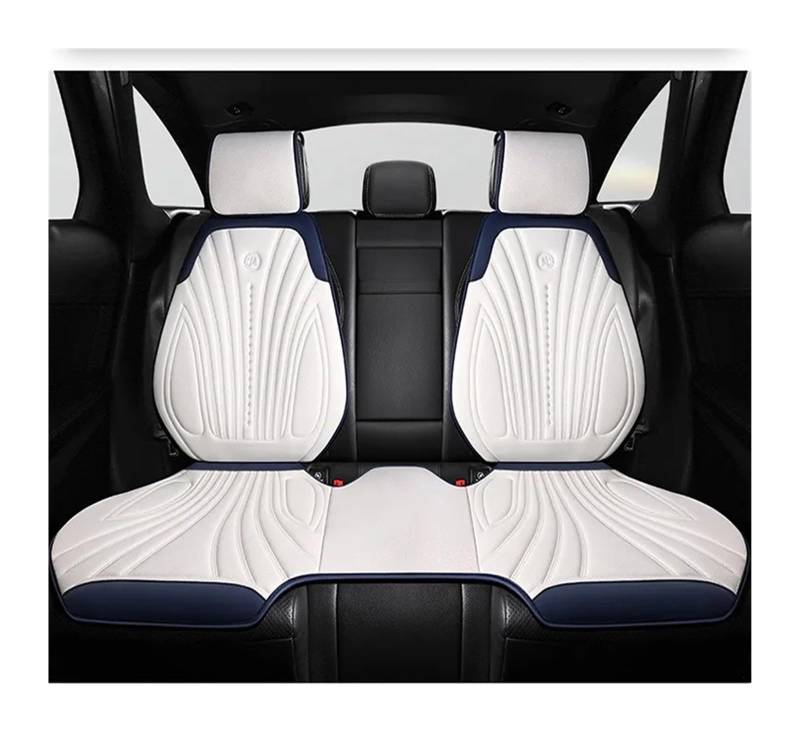 QIUYMGFG Auto-Schonbezüge Autositzschoner Wildleder Auto Vorne/Hinten Schutz Innenausstattung Autositzbezug Universal 5-Sitzer Atmungsaktives Anti-Rutsch-Kissen(3pcs White Rear Row) von QIUYMGFG