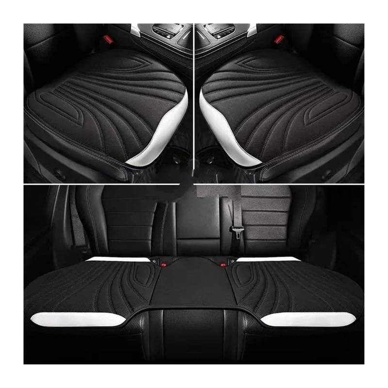 QIUYMGFG Auto-Schonbezüge Autositzschoner Wildleder Auto Vorne/Hinten Schutz Innenausstattung Autositzbezug Universal 5-Sitzer Atmungsaktives Anti-Rutsch-Kissen(3pcs black1) von QIUYMGFG