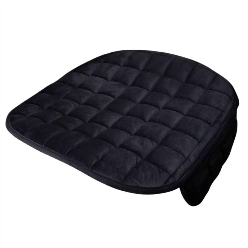 QIUYMGFG Auto-Schonbezüge Autositzschoner Winter-Plüsch-Autositzbezug, warm, weich, Auto-Sitzkissen, rutschfeste Sitzschutzpolster, universell für die meisten Automodelle(Black Front 1 pc) von QIUYMGFG