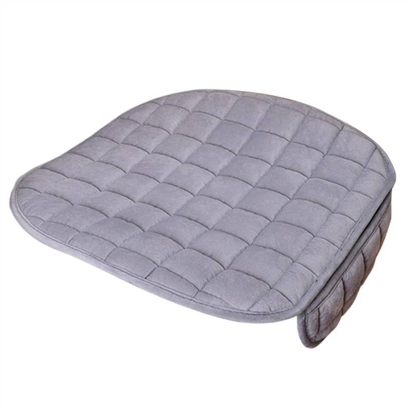 QIUYMGFG Auto-Schonbezüge Autositzschoner Winter-Plüsch-Autositzbezug, warm, weich, Auto-Sitzkissen, rutschfeste Sitzschutzpolster, universell für die meisten Automodelle(Gray Front 1 pc) von QIUYMGFG