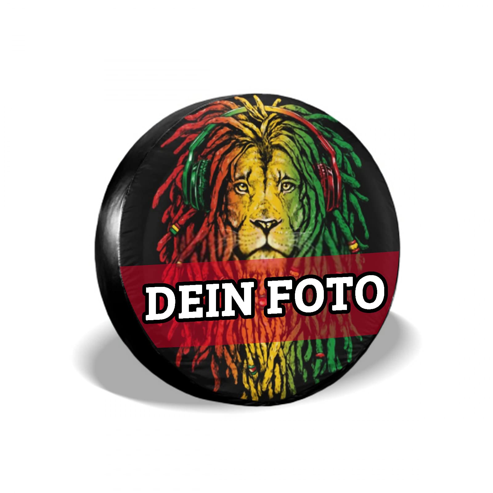 Personalisierte Foto-Reserveradabdeckung, Individuelles Reifenabdeckung mit eigenem Foto, personalisiertes Fotogeschenk für Geburtstag, 14'' Die Reifencover passt für 60-69cm in Durchmesser von QIYI