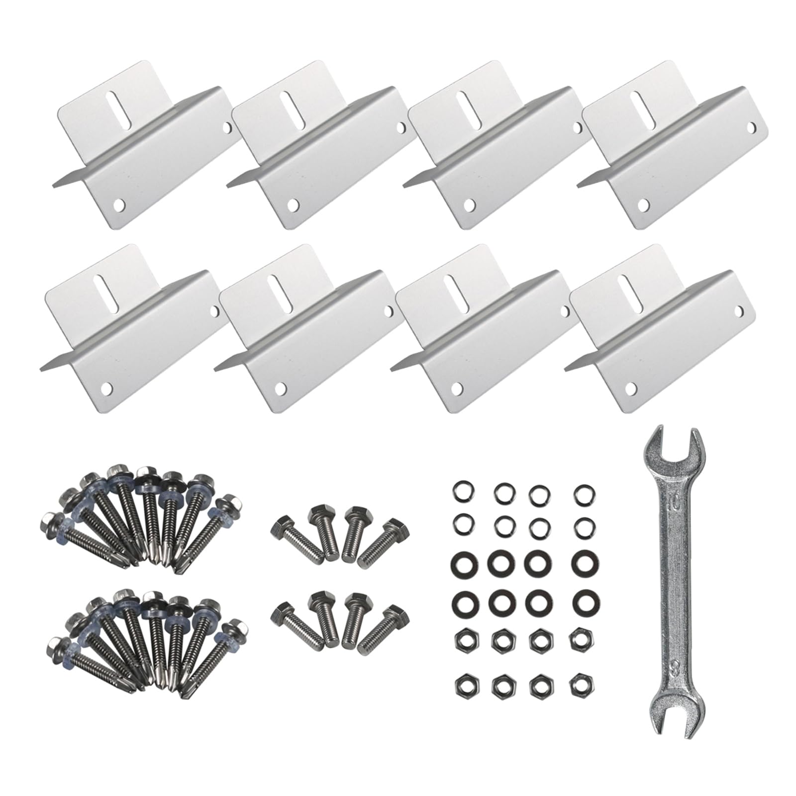 QIYUDUOLA 4/8 Set Photovoltaik-Solarmodul-Montagezubehör Endklemme Aluminiumlegierung Halterung für Solarpanel von QIYUDUOLA