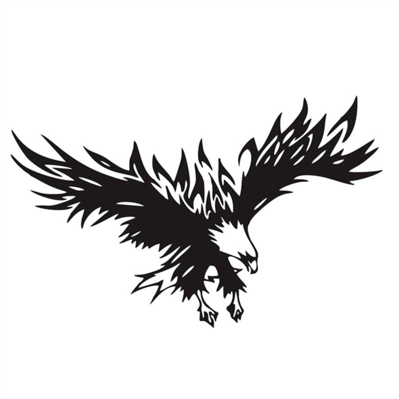 Auto PVC Aufkleber Auto-Hauben-Adler-Aufkleber Flying Wings Eagle Tribal Pattern Truck Suv Body Bird Wings Aufkleber(Black,M 33x50cm) von QJPGUHTV