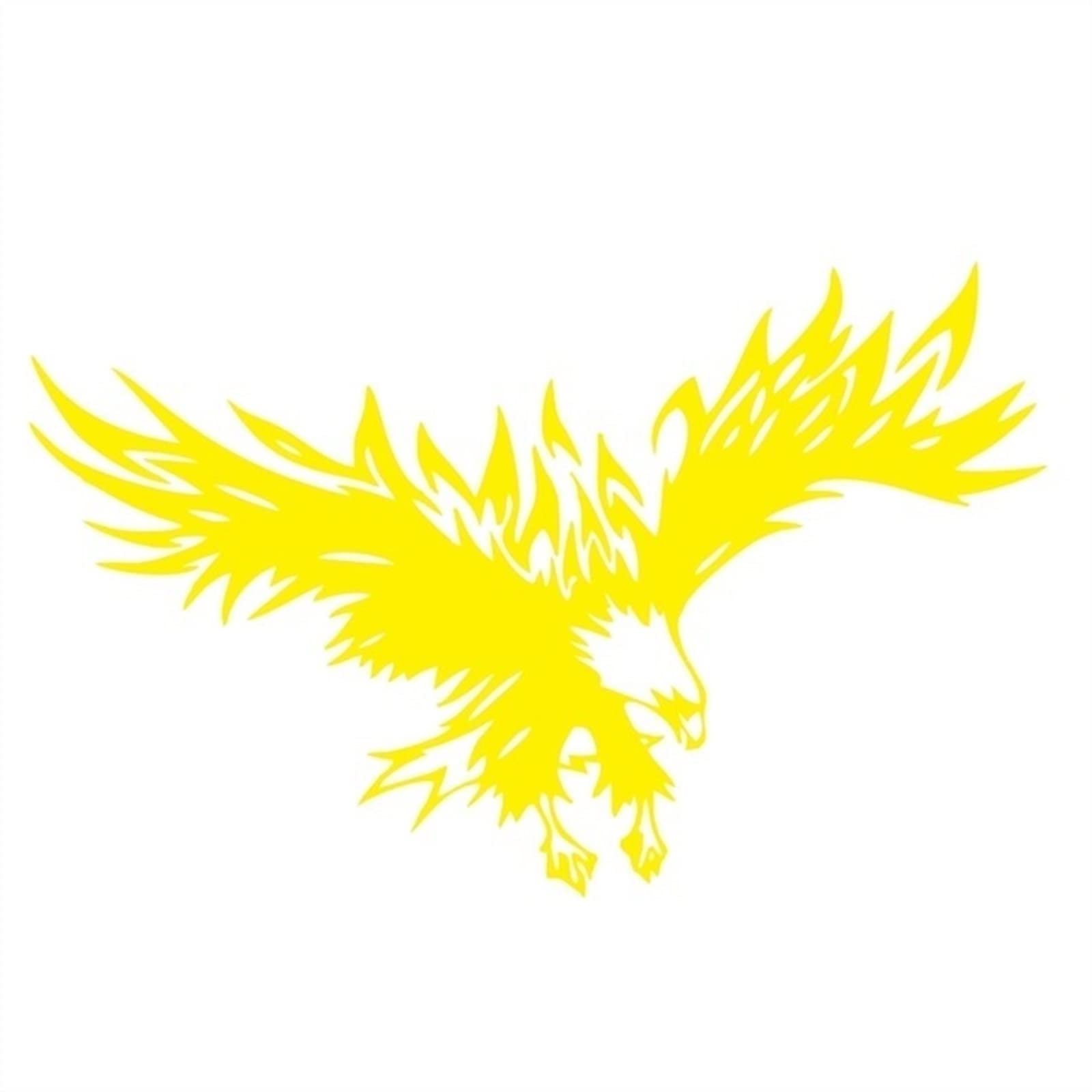 Auto PVC Aufkleber Auto-Hauben-Adler-Aufkleber Flying Wings Eagle Tribal Pattern Truck Suv Body Bird Wings Aufkleber(Yellow,L 50x80cm) von QJPGUHTV