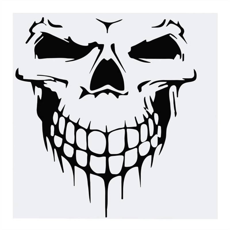 Auto PVC Aufkleber Coolest Skull Graphic Decor Autoaufkleber Motorhaube Heckklappe Fenster Vinyl Aufkleber 57x59CM(Black) von QJPGUHTV