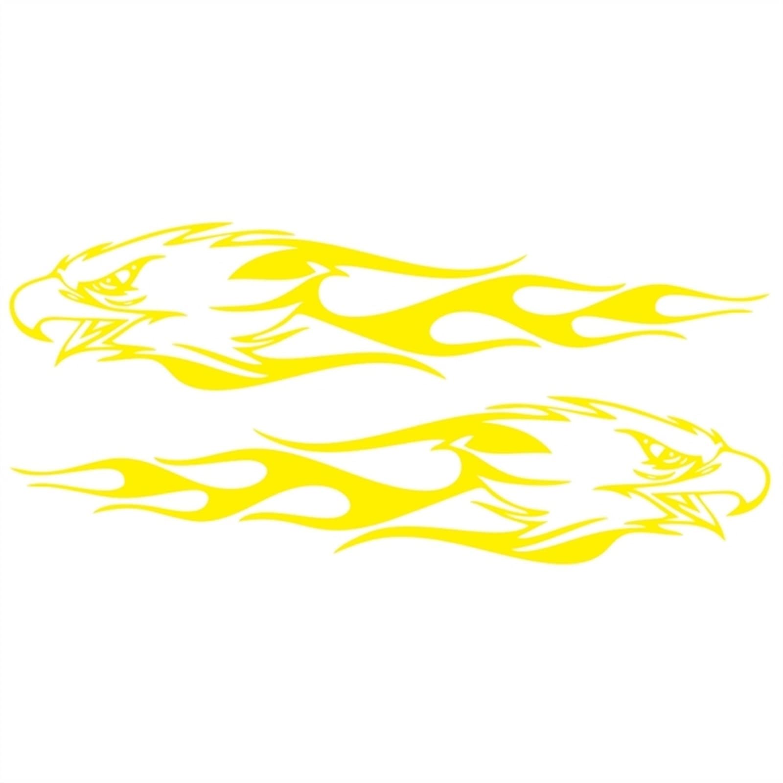 Auto PVC Aufkleber Eagle Flame 3D Totem Seitentür Racing Stripe Kreative Dekoration Modifikation Vinyl Aufkleber(Yellow,L 180x40cm) von QJPGUHTV