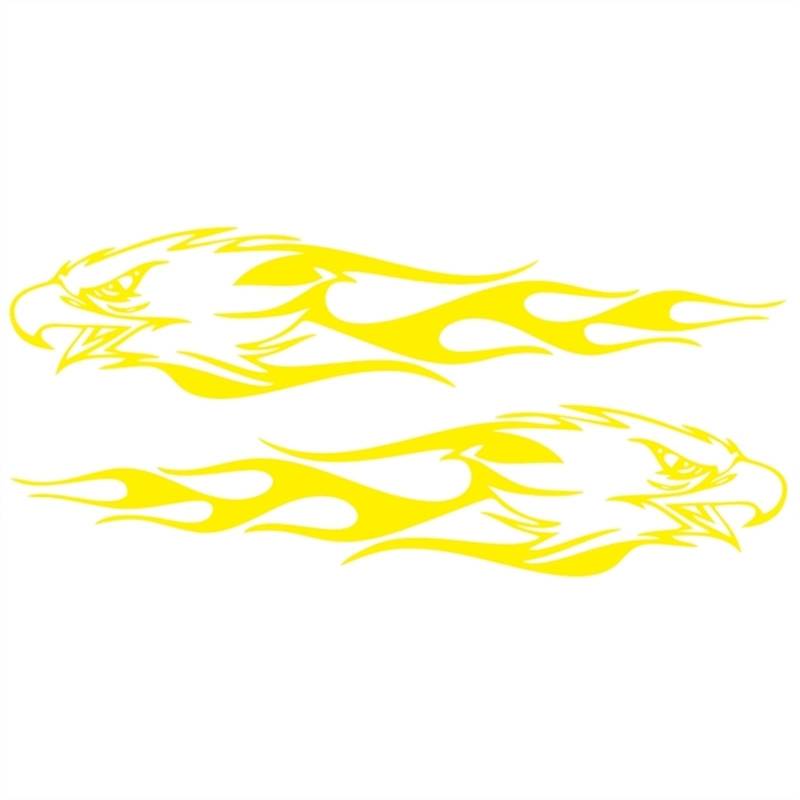 Auto PVC Aufkleber Eagle Flame 3D Totem Seitentür Racing Stripe Kreative Dekoration Modifikation Vinyl Aufkleber(Yellow,L 180x40cm) von QJPGUHTV