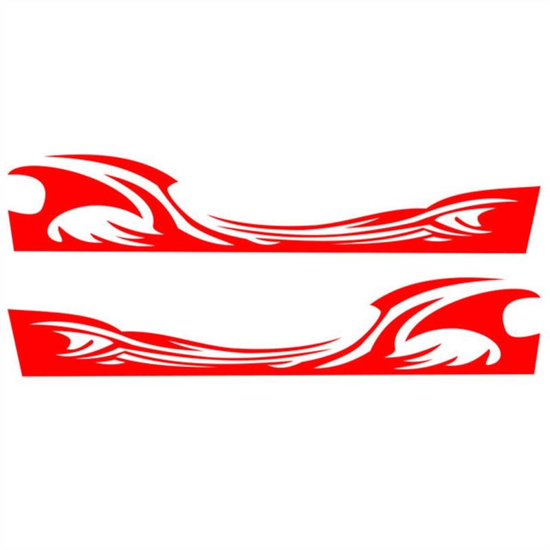 Auto PVC Aufkleber Flamme Elemental Totem Aufkleber Racing Streifen Tattoo Vinyl DIY Modellierung Schmuck Tür Taille Linie(Rood,M 195X30cm) von QJPGUHTV