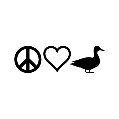 Auto PVC Aufkleber Peace Love Duck Originalität Vinyl Aufkleber Aufkleber Auto Styling Fenster Stoßstange Zubehör(Black,16x4.9cm) von QJPGUHTV