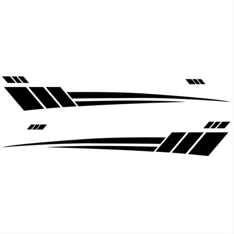 Auto PVC Aufkleber Stripe Decals Graphics Vinyl Wasserdichter Sonnenschutz-Autoaufkleber Für LKW-Motorrad-SUV(Black,L 260X25CM) von QJPGUHTV