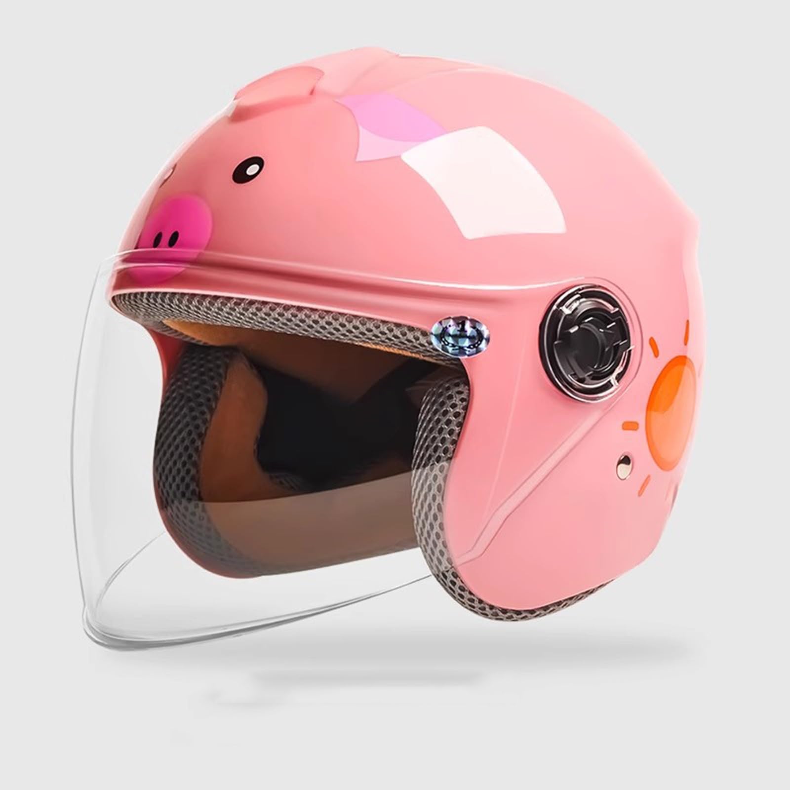 Halbhelm für Kinder, Motorradhelm, offenes Gesicht, Elektrorollerhelm, Jugend-/Kinder-Straßen-/ATV-Helm für Jungen und Mädchen, ECE-geprüft, mit Visier D,45-55CM von QJWMatic