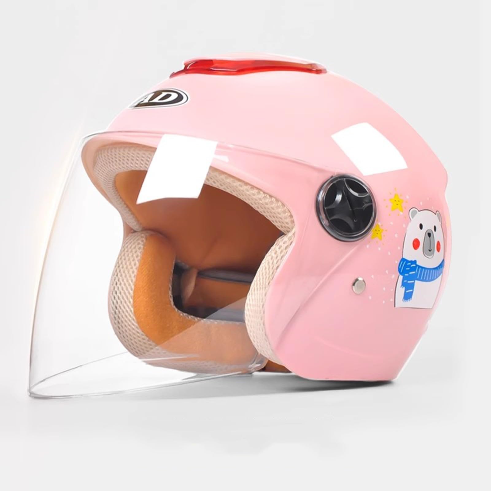 Halbhelm für Kinder, Motorradhelm, offenes Gesicht, Elektrorollerhelm, Jugend-/Kinder-Straßen-/ATV-Helm für Jungen und Mädchen, ECE-geprüft, mit Visier F,45-55CM von QJWMatic