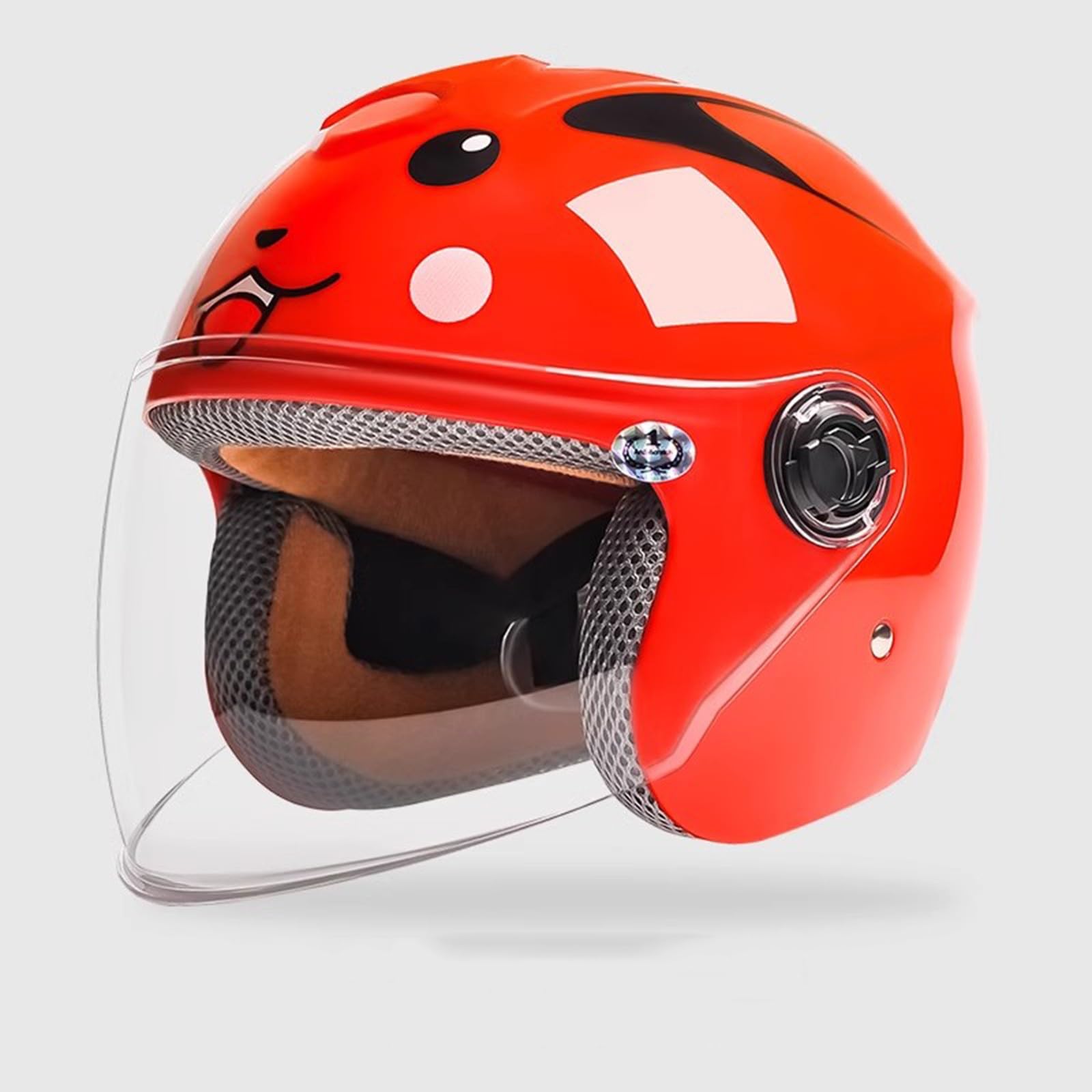 Halbhelm für Kinder, Motorradhelm, offenes Gesicht, Elektrorollerhelm, Jugend-/Kinder-Straßen-/ATV-Helm für Jungen und Mädchen, ECE-geprüft, mit Visier G,45-55CM von QJWMatic