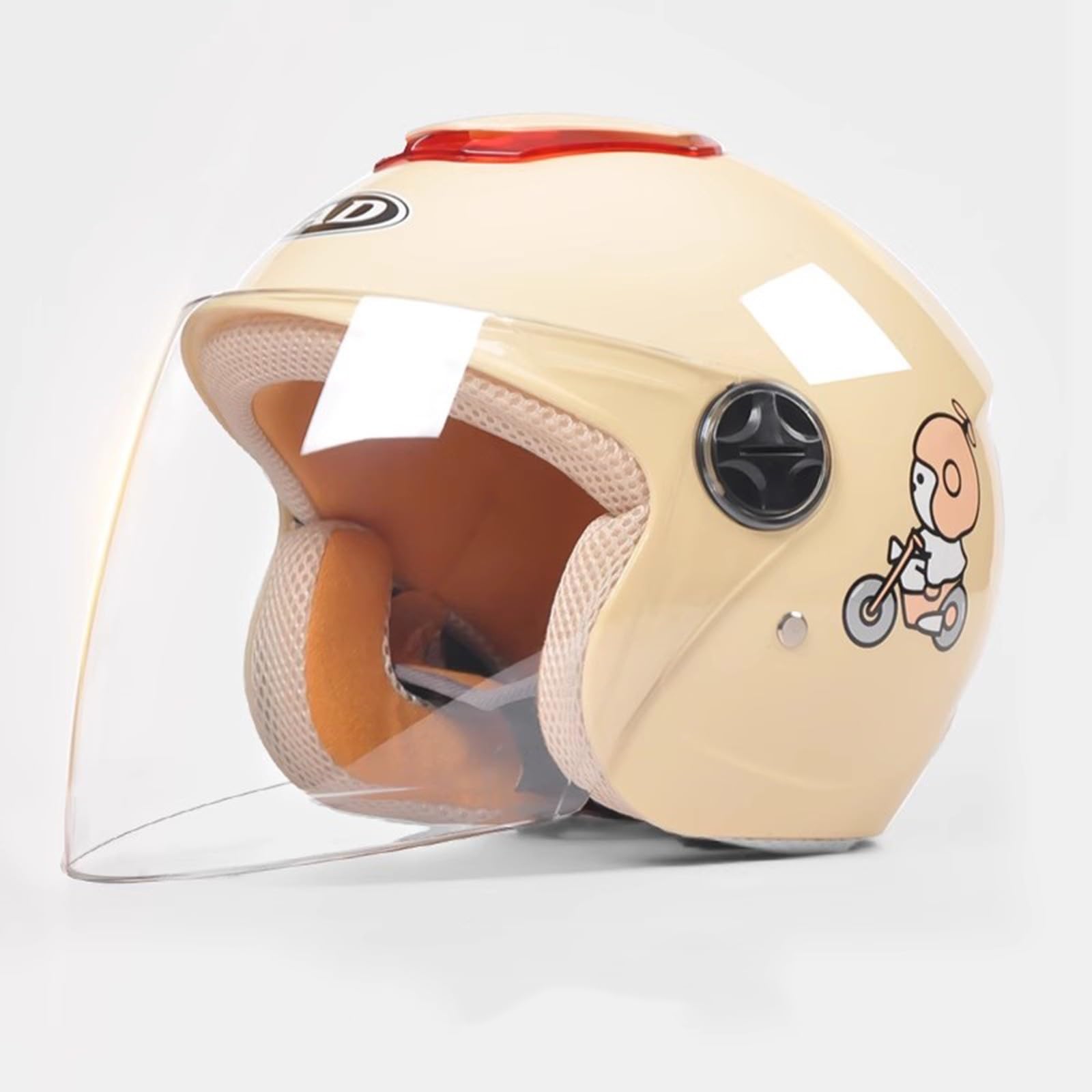 Halbhelm für Kinder, Motorradhelm, offenes Gesicht, Elektrorollerhelm, Jugend-/Kinder-Straßen-/ATV-Helm für Jungen und Mädchen, ECE-geprüft, mit Visier H,45-55CM von QJWMatic