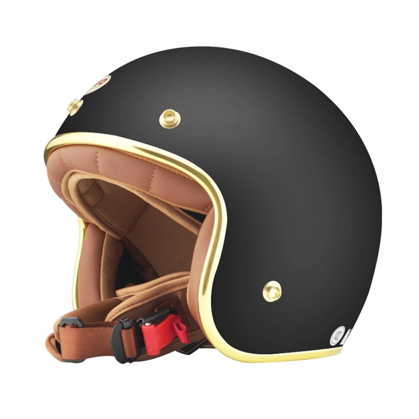 QJWMatic Herren Damen Vintage Open Face Motorradhelm Retro 3/4 Halbhelme mit Bubble Mirror Visier, Street Cruiser Scooter Jet-Moped Helm ECE geprüft C,L59-60CM von QJWMatic