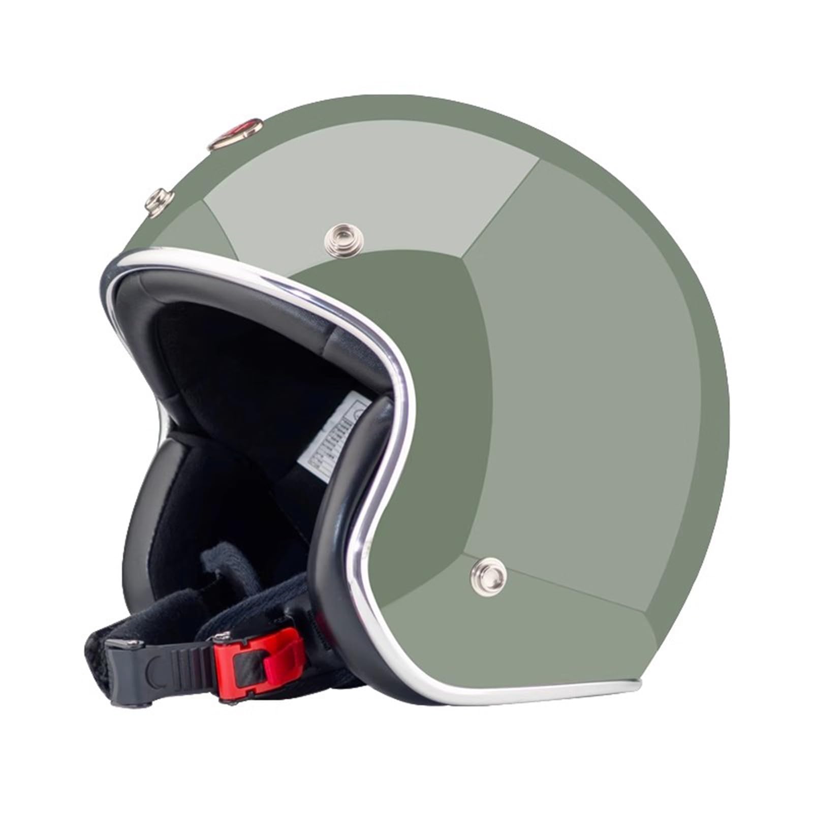 Herren Damen Vintage Open Face Motorradhelm Retro 3/4 Halbhelme mit Bubble Mirror Visier, Street Cruiser Scooter Jet-Moped Helm ECE geprüft E,L59-60CM von QJWMatic