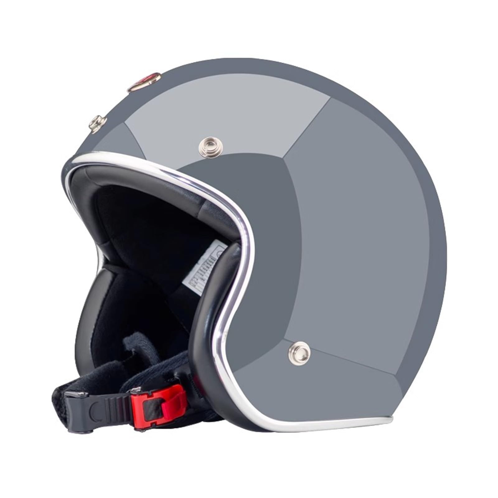 QJWMatic Herren Damen Vintage Open Face Motorradhelm Retro 3/4 Halbhelme mit Bubble Mirror Visier, Street Cruiser Scooter Jet-Moped Helm ECE geprüft F,L59-60CM von QJWMatic