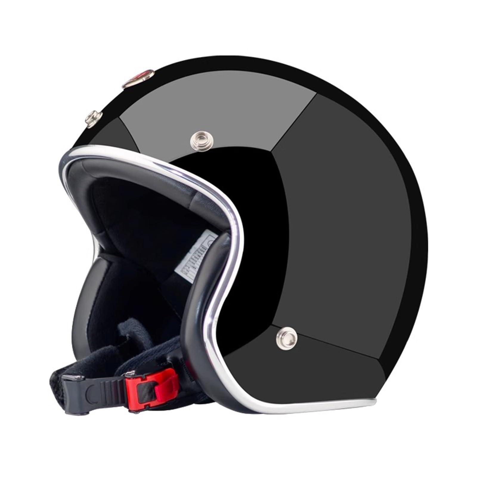 Herren Damen Vintage Open Face Motorradhelm Retro 3/4 Halbhelme mit Bubble Mirror Visier, Street Cruiser Scooter Jet-Moped Helm ECE geprüft I,L59-60CM von QJWMatic