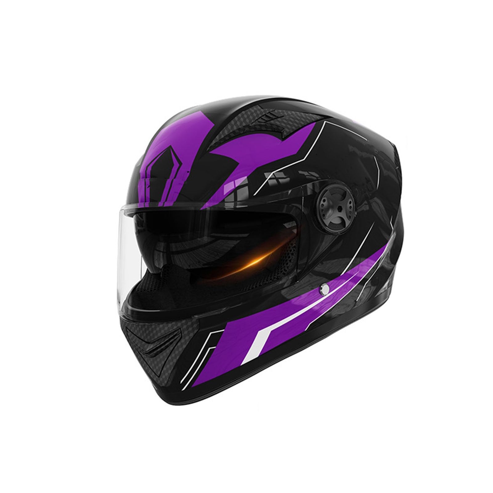 Integraler Motorradhelm, Leichter Straßenradhelm Mit Anti-Beschlag-Doppelsonnenblende ECE-Zertifiziert Für Erwachsene Jugendliche Männer Und Frauen A,54-61CM von QJWMatic