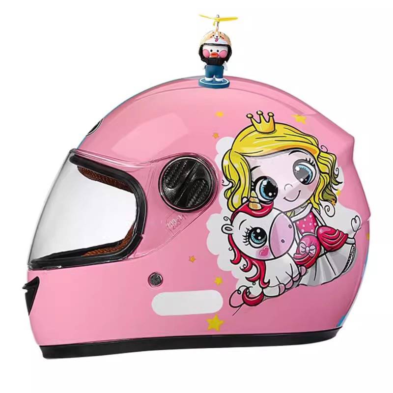 Kinder-Integral-Motorradhelm Leichte Sturzhelme Mit Sonnenblende Für Jungen Und Mädchen Von 3–12 Jahren Vier Jahreszeiten A,48-55CM von QJWMatic