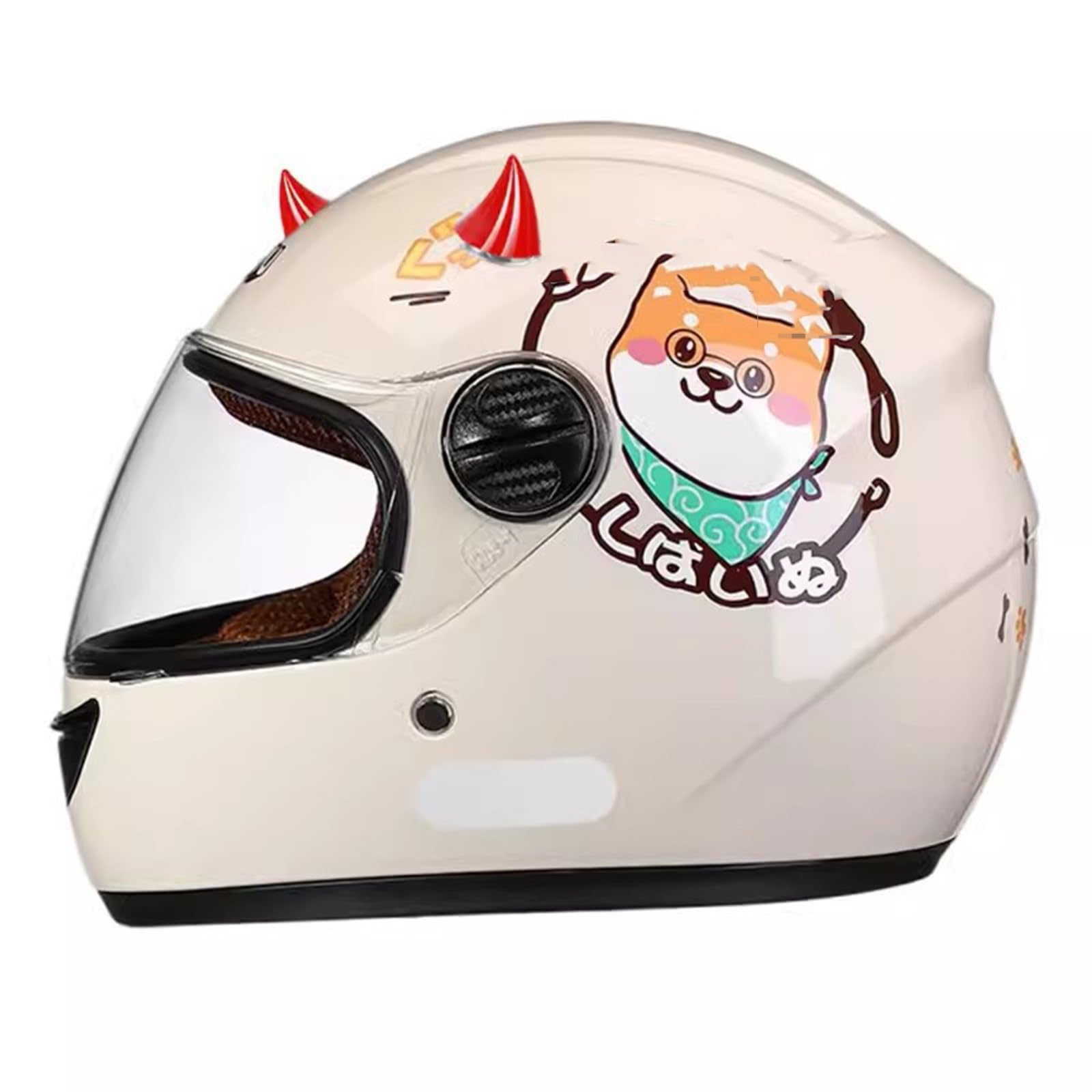 Kinder-Integral-Motorradhelm Leichte Sturzhelme Mit Sonnenblende Für Jungen Und Mädchen Von 3–12 Jahren Vier Jahreszeiten D,48-55CM von QJWMatic