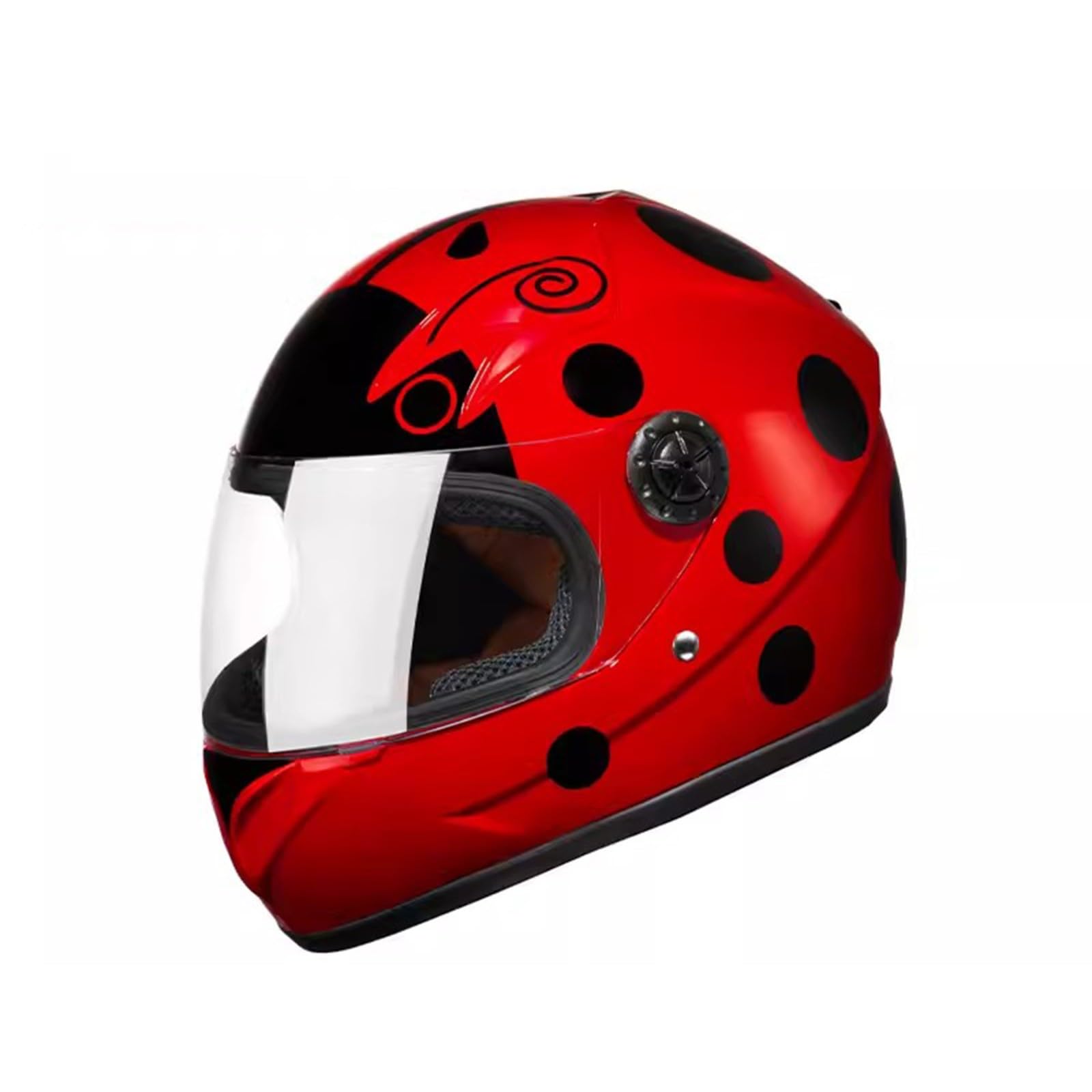 Kinder-Motorrad-Integralhelme Jungen Und Mädchen Leichter Street-Cruiser-ATV-Helm Mit Visier Für 2–10 Jahre A,48-52CM von QJWMatic