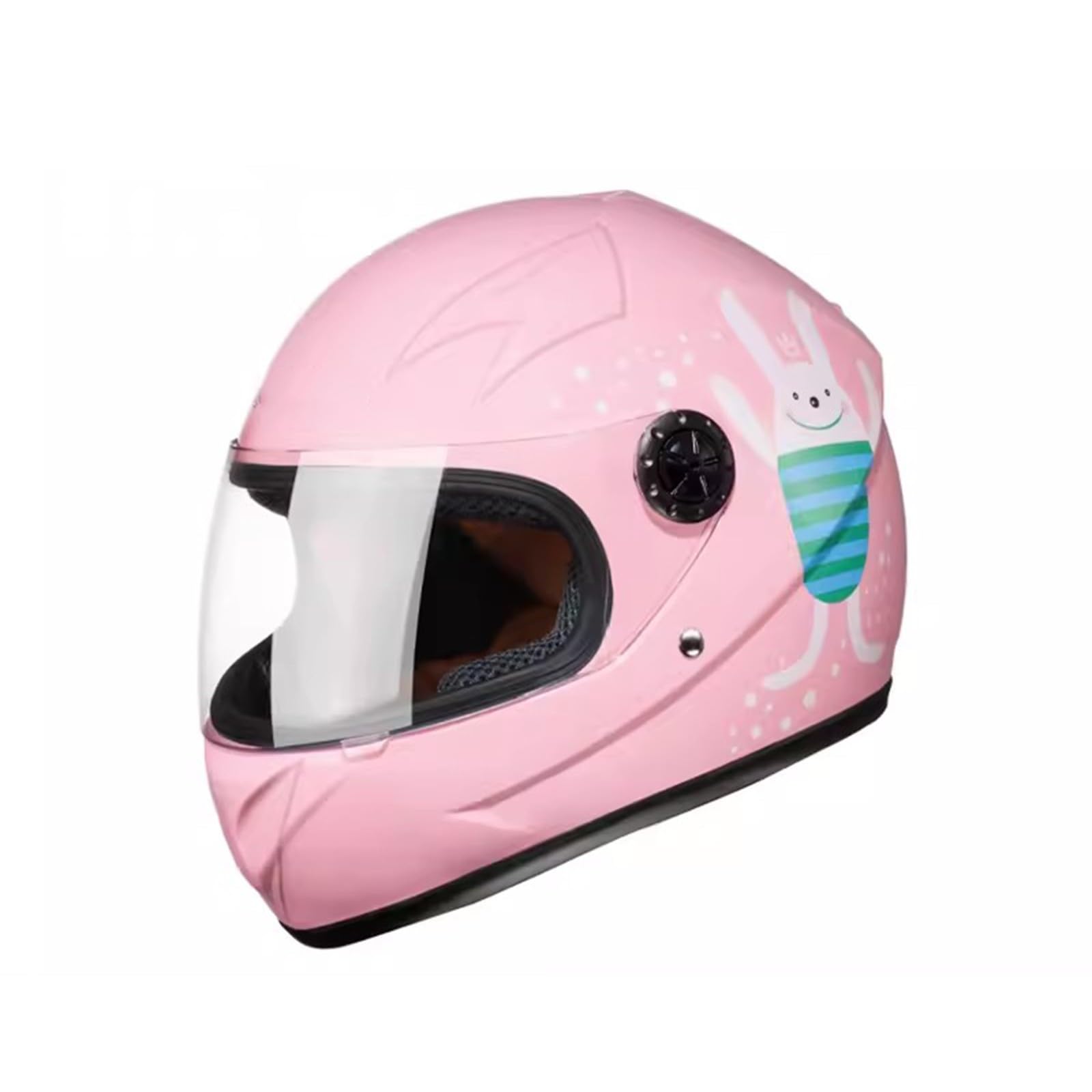 Kinder-Motorrad-Integralhelme Jungen Und Mädchen Leichter Street-Cruiser-ATV-Helm Mit Visier Für 2–10 Jahre D,48-52CM von QJWMatic