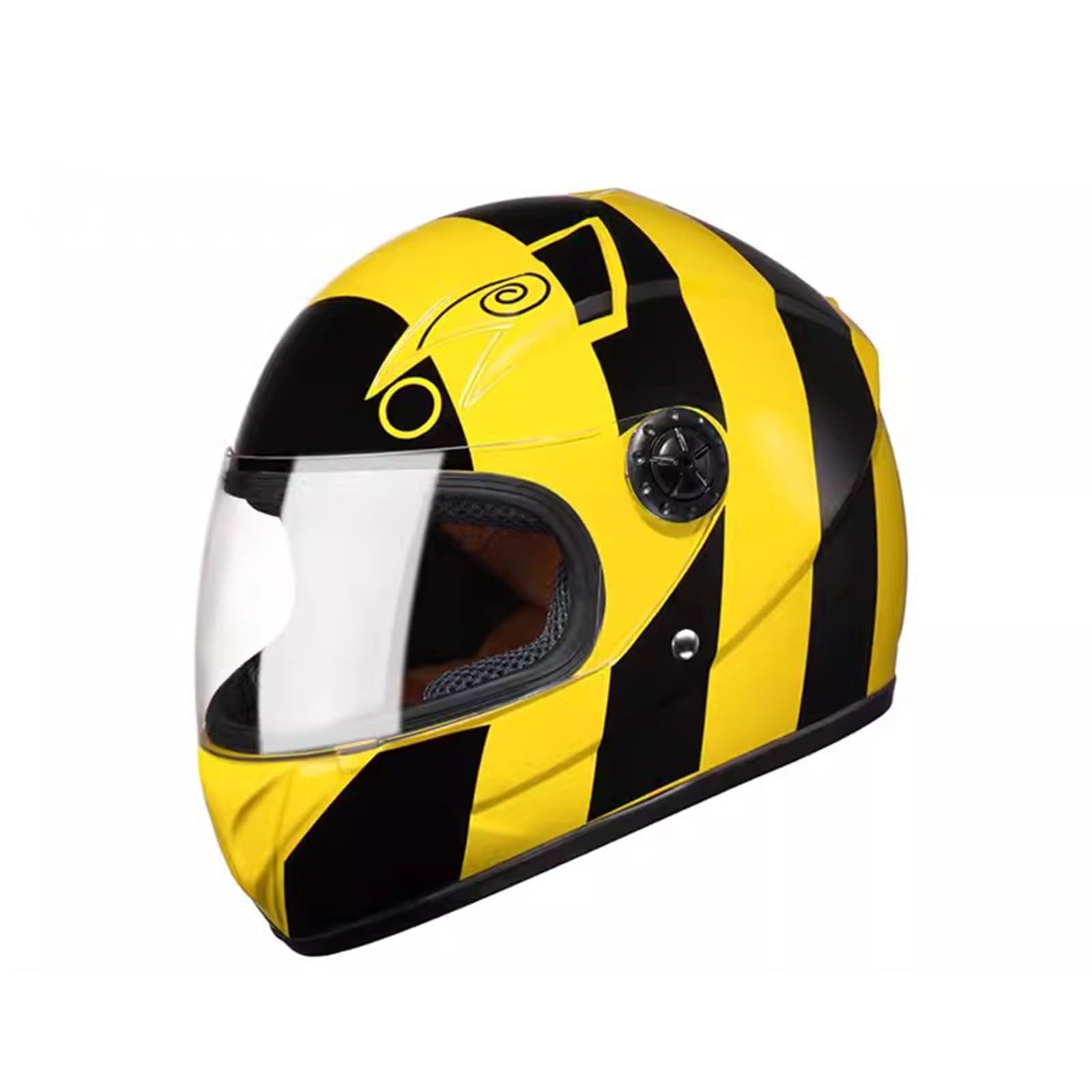 Kinder-Motorrad-Integralhelme Jungen Und Mädchen Leichter Street-Cruiser-ATV-Helm Mit Visier Für 2–10 Jahre G,48-52CM von QJWMatic