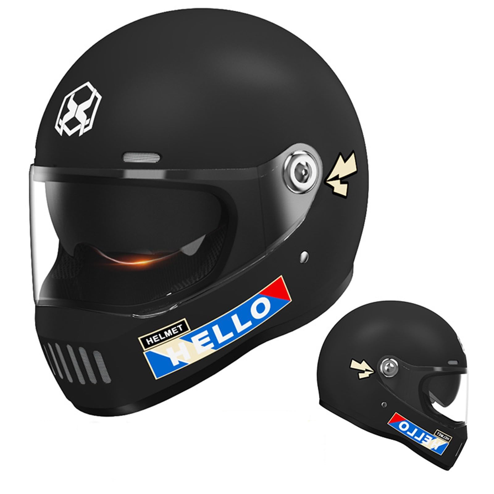 Klappbarer Motorradhelm, modularer Integralhelm mit Doppelvisier, ECE-Zertifizierung, Leichter Moped-Scooter-Straßenhelm für Männer und Frauen E,54-61CM von QJWMatic