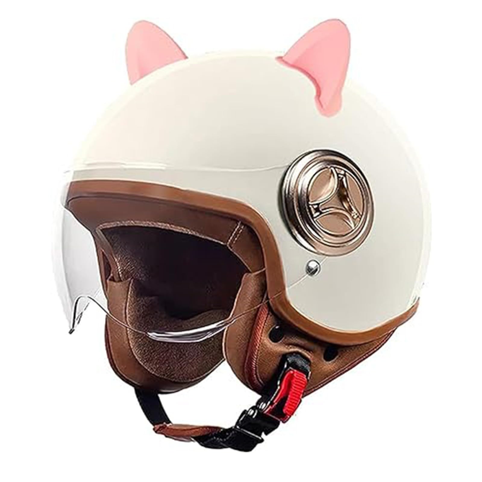 Motorradhelm Für Kinder, Rollerhelm Jethelm Mit Sonnenblende Rollerhelm Mopedhelm Für Jungen Und Mädchen G,54-61CM von QJWMatic