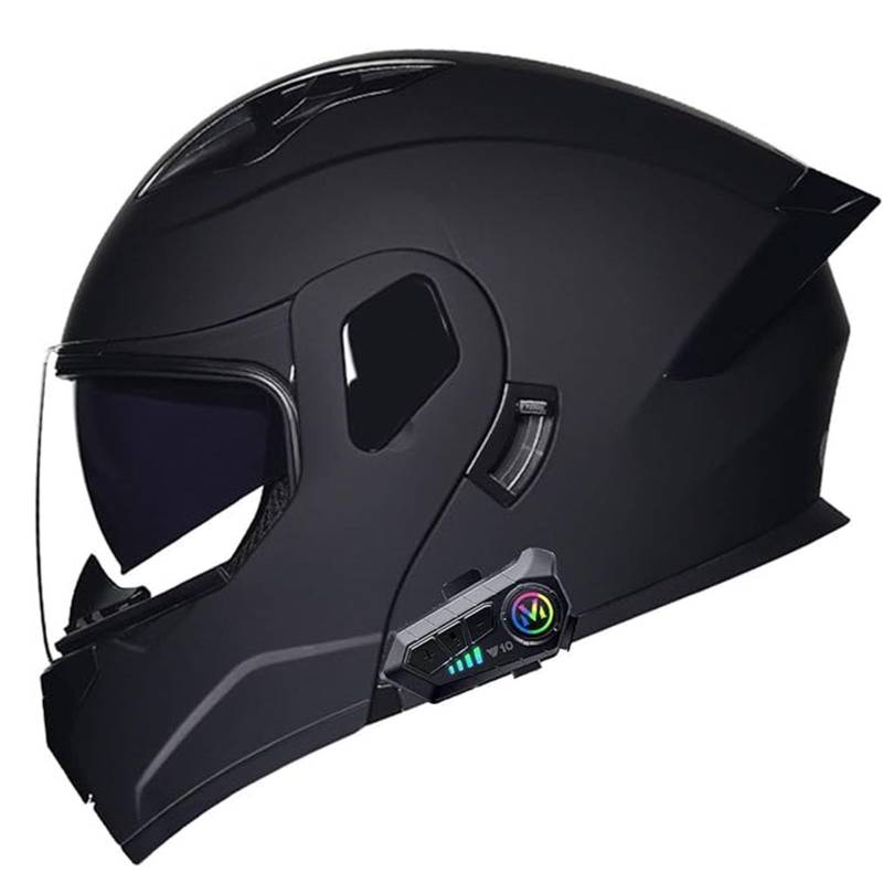 QJWMatic Öffnender Integralhelm Mit Bluetooth Modularer Motorradhelm Bluetooth Modulare Helme Mit Doppelvisier Für Damen Und Herren ECE-Geprüft G,XL61-62CM von QJWMatic