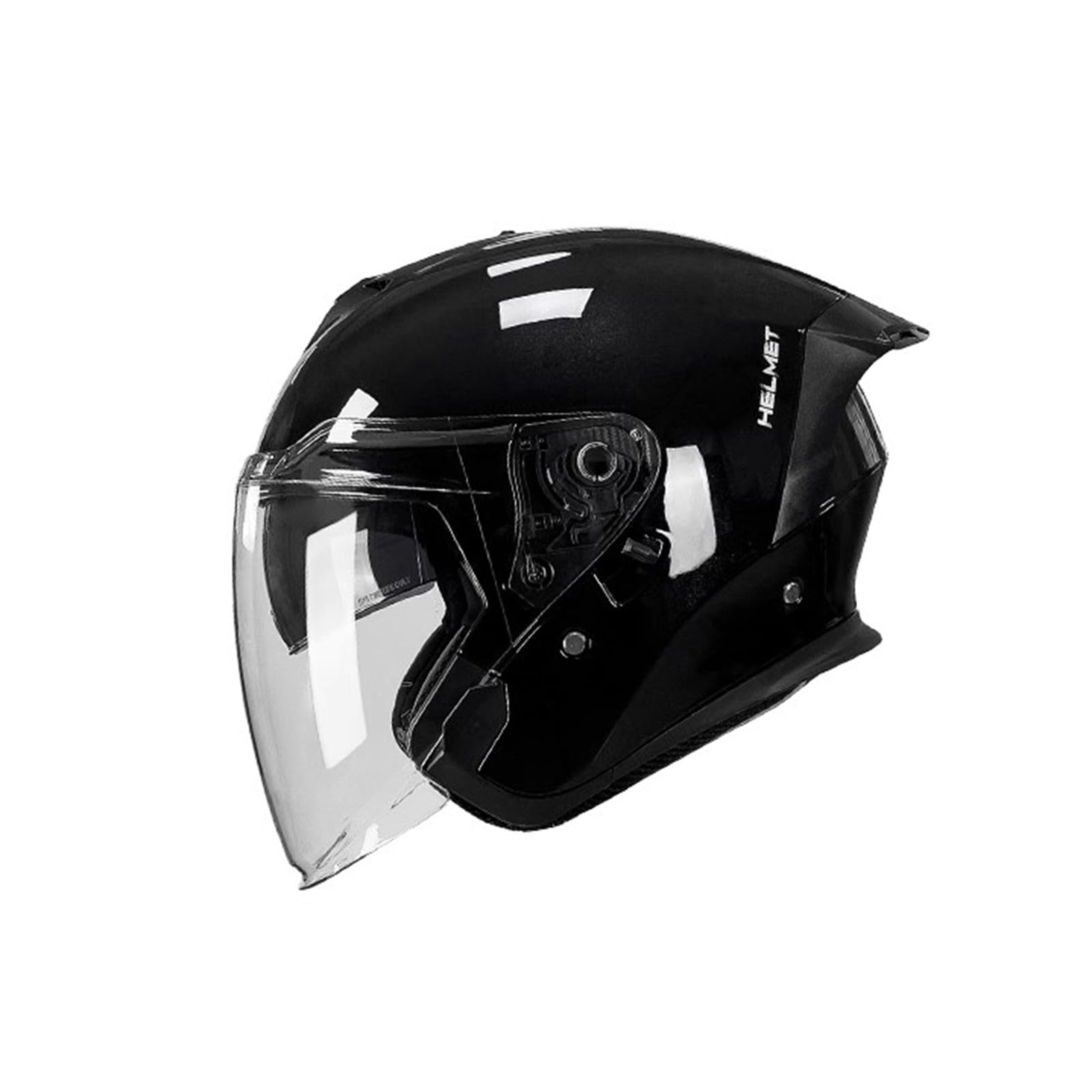 Offener Motorrad-Jethelm, 3/4-Halbhelm mit offenem Gesicht und Doppelvisier für Cruiser-Scooter, Erwachsene, Männer und Frauen, ECE-geprüft D,M57-58CM von QJWMatic